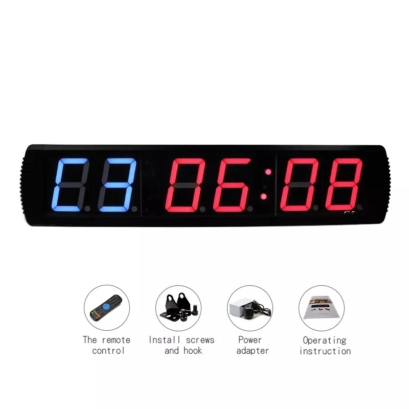 Newfield LED Gym Clock Wall Mounted Timer 4 Inch Interval Timer Count Down/up Clock Digital LED Stopwatch Amazon Hot Selling Sports Timer for Boxing Tabata Hiit