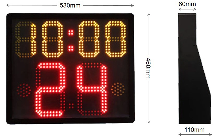 Digital Counter One Side 24 Second Shot Clock Indoor Scoreboard for Basketball Competition