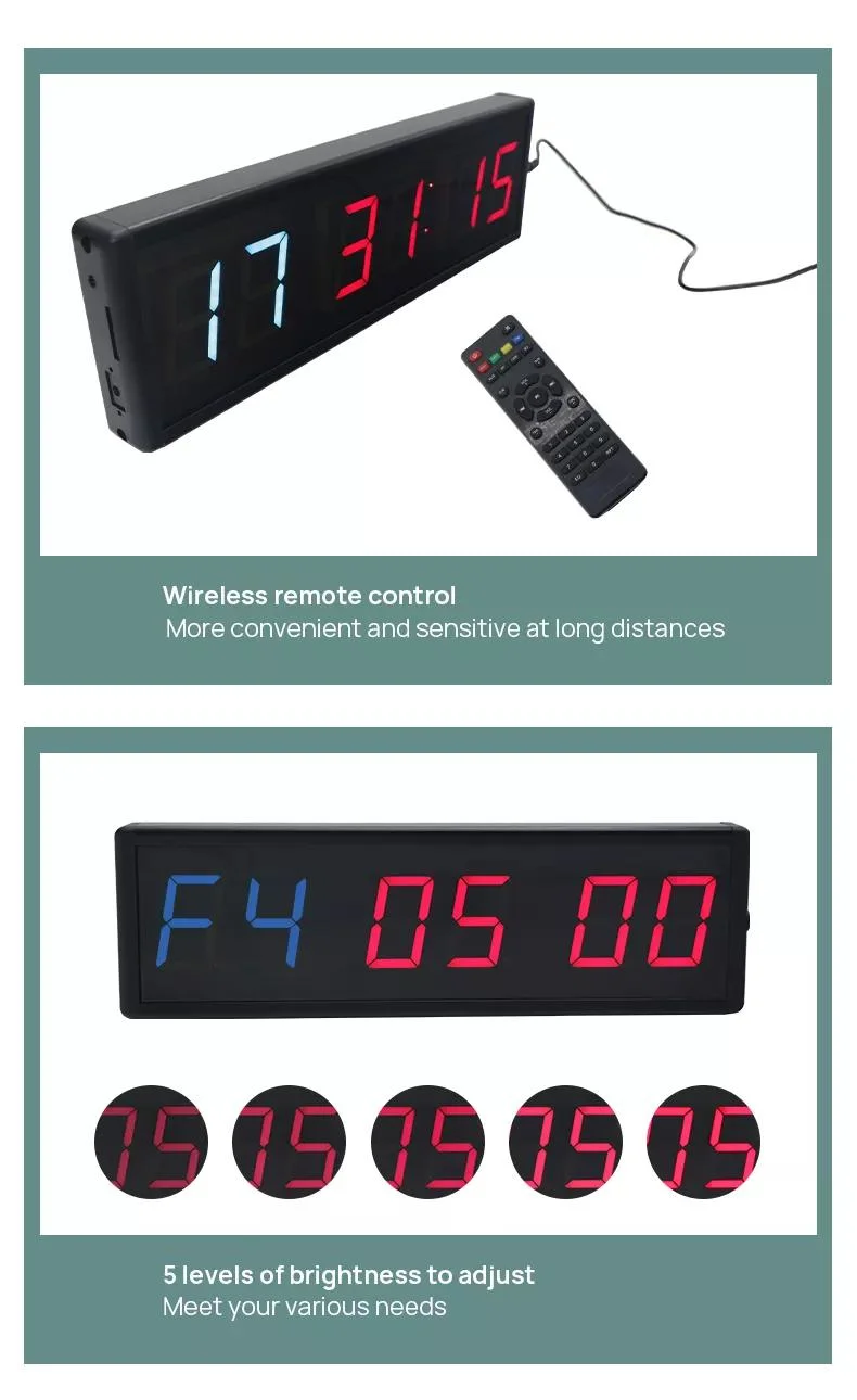 Newfield 2.3" 6 Digits LED Cross Fit Seconds Interval Timer Training Gym Timer Training Timer