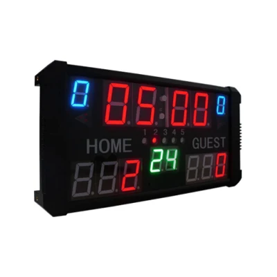 Tablero de puntuación más barato gimnasia electrónica portátil LED marcador de baloncesto Digital con reloj de tiro