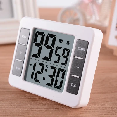 Temporizador electrónico múltiple con reloj despertador para la cocina del trabajo en el hogar