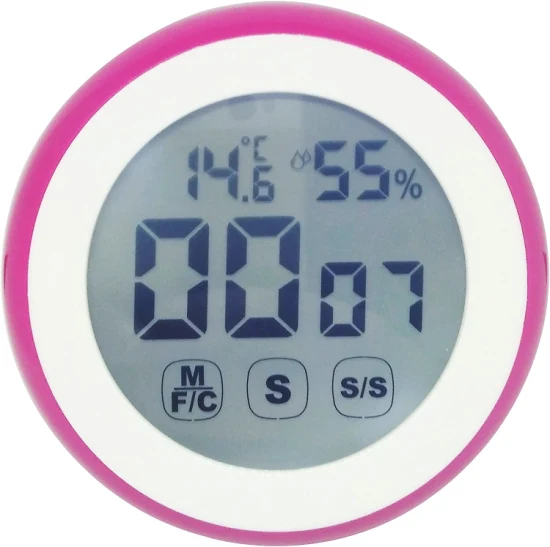 Temporizador de cocina digital Alarma fuerte con temperatura Humedad para el trabajo en el hogar Fitness