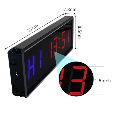 Digital LED Montaje en pared Fitness Training Gimnasio Crossfit Reloj temporizador