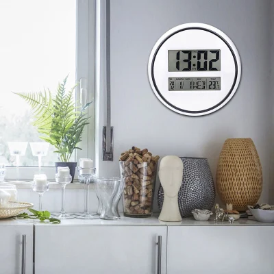 2022 moda personalizada decoración del hogar electrónico Digital LCD reloj de pared calendario reloj de temperatura